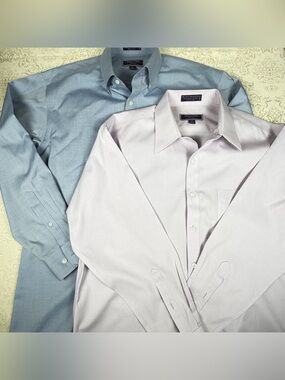 Two-Pack Roberto Villini Men's Dress Shirts -  Blue & Lavender 16, 32-33, Cotton